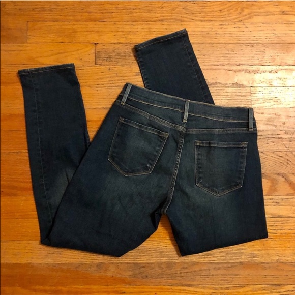 Frame Le Garçon Distressed Dark Wash High Rise Skinny Jeans - Picture 5 of 6